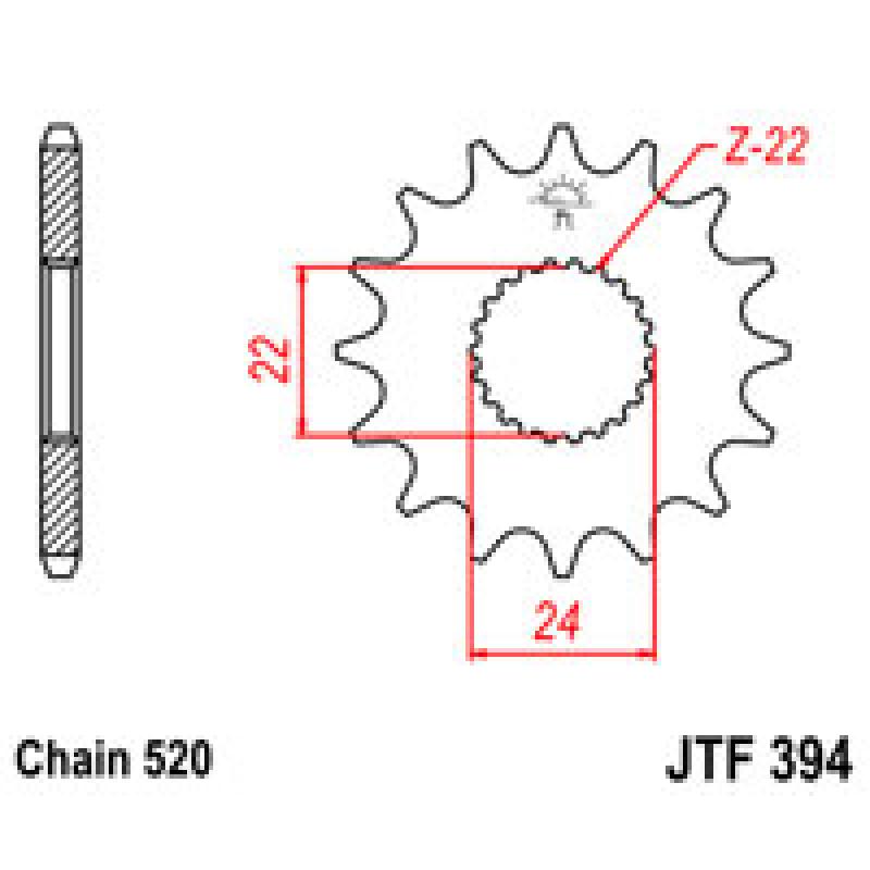 Купить Звездочка передняя JT Sprockets (шаг 520 ) JT JTF394